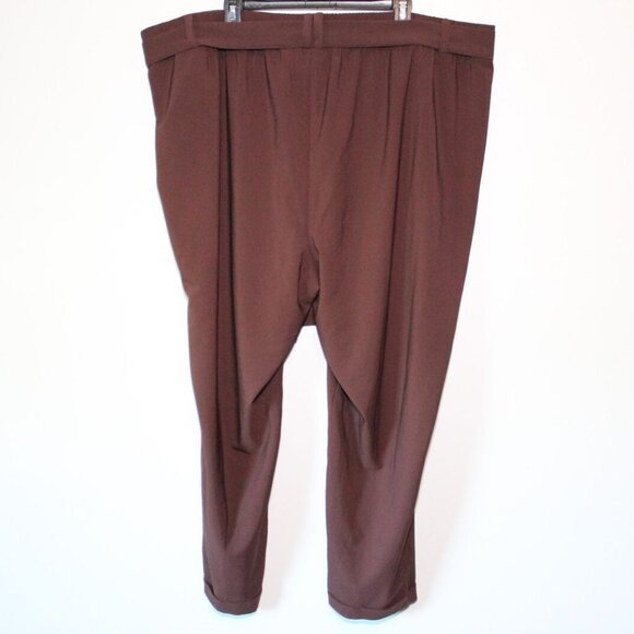 NWT Torrid Raisin Brown Crepe Self Tie Tapered Pant Plus Size 4 4X H13554 - Picture 6 of 11